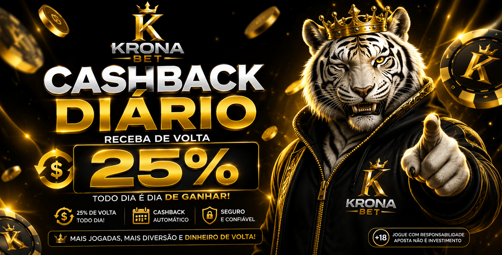 💰 CASHBACK DIÁRIO DE ATÉ 25%