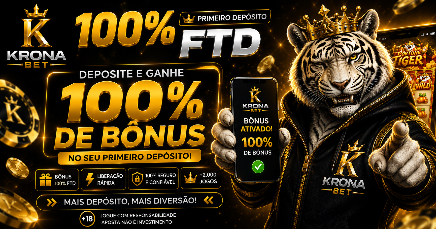 🎁 BÔNUS DE 100% NO PRIMEIRO DEPÓSITO